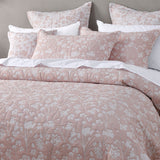 Bianca Myra Blush Floral Jacquard Bedspread Set King - Side View
