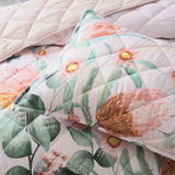 Bianca Sidney Blush Printed Floral Bedspread Set Single - Top-Down View