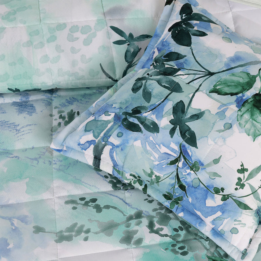 Bianca Woodbury White Botanical Printed Bedspread Set Double