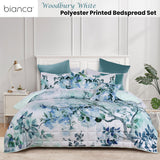 Bianca Woodbury White Botanical Printed Bedspread Set King - Front View