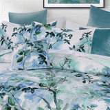 Bianca Woodbury White Botanical Printed Bedspread Set Queen - Side View