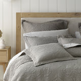 Bianca Zaria Taupe Embroidered Bedspread Set Super King - Side View