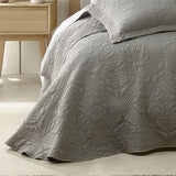 Bianca Zaria Taupe Embroidered Bedspread Set Super King - Top-Down View