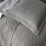 Bianca Zaria Taupe Embroidered Bedspread Set Super King - 45-Degree Angle