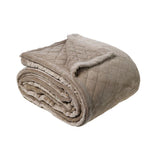 Bianca Velvet Sherpa Blanket in Taupe/Silver Grey - Queen/King Size