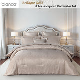 Bianca Bellagio Gold 6 Pcs Jacquard Geometric Comforter Set Super King - Front View