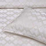 Bianca Firenze Pearl 6 Pcs Jacquard Geometric Comforter Set Super King - Top-Down View