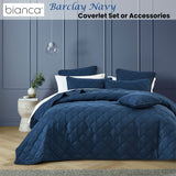 Bianca Barclay Quilted Navy Coverlet Set for Queen/King Size - Front View