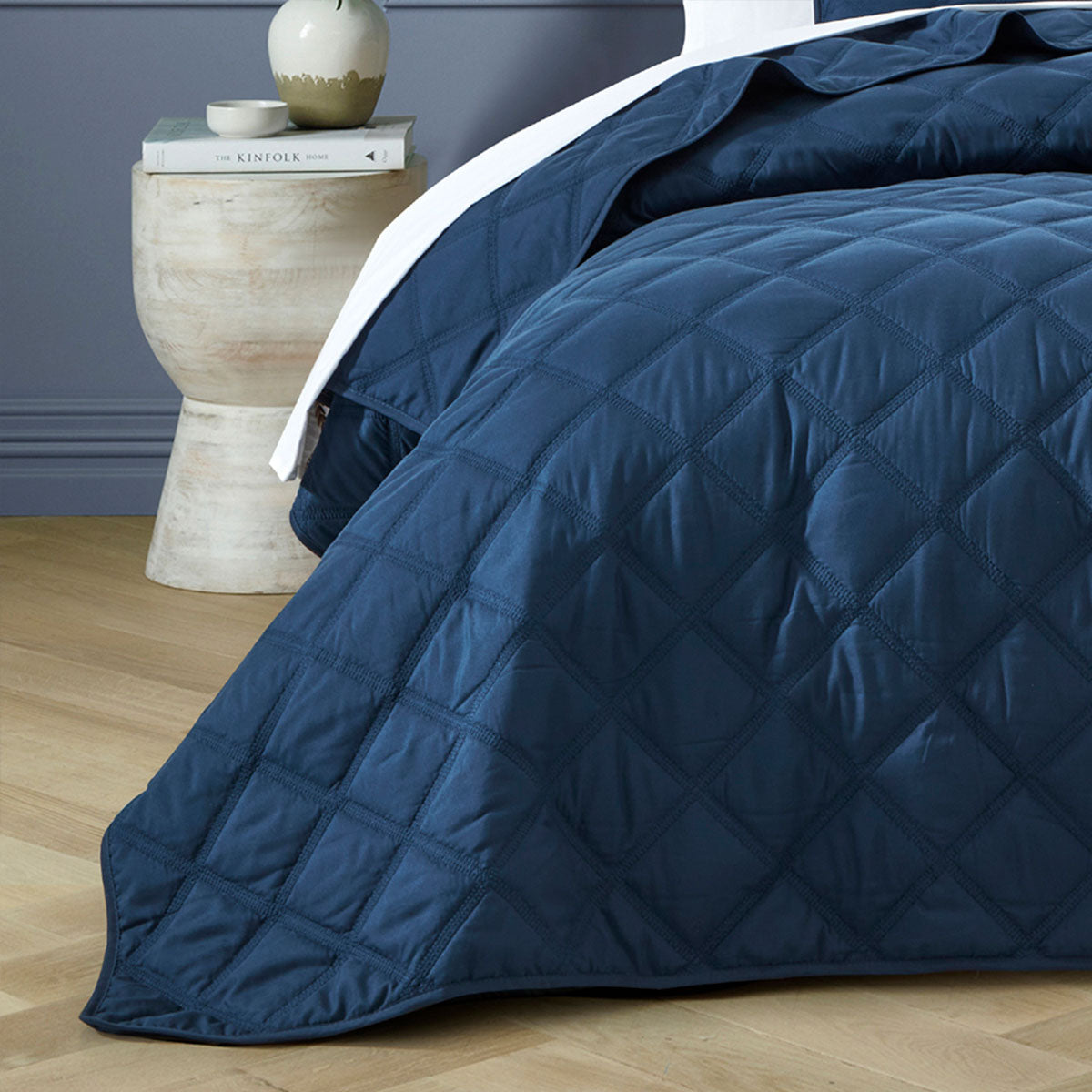 Bianca Barclay Quilted Navy Coverlet Set for Queen/King Size
