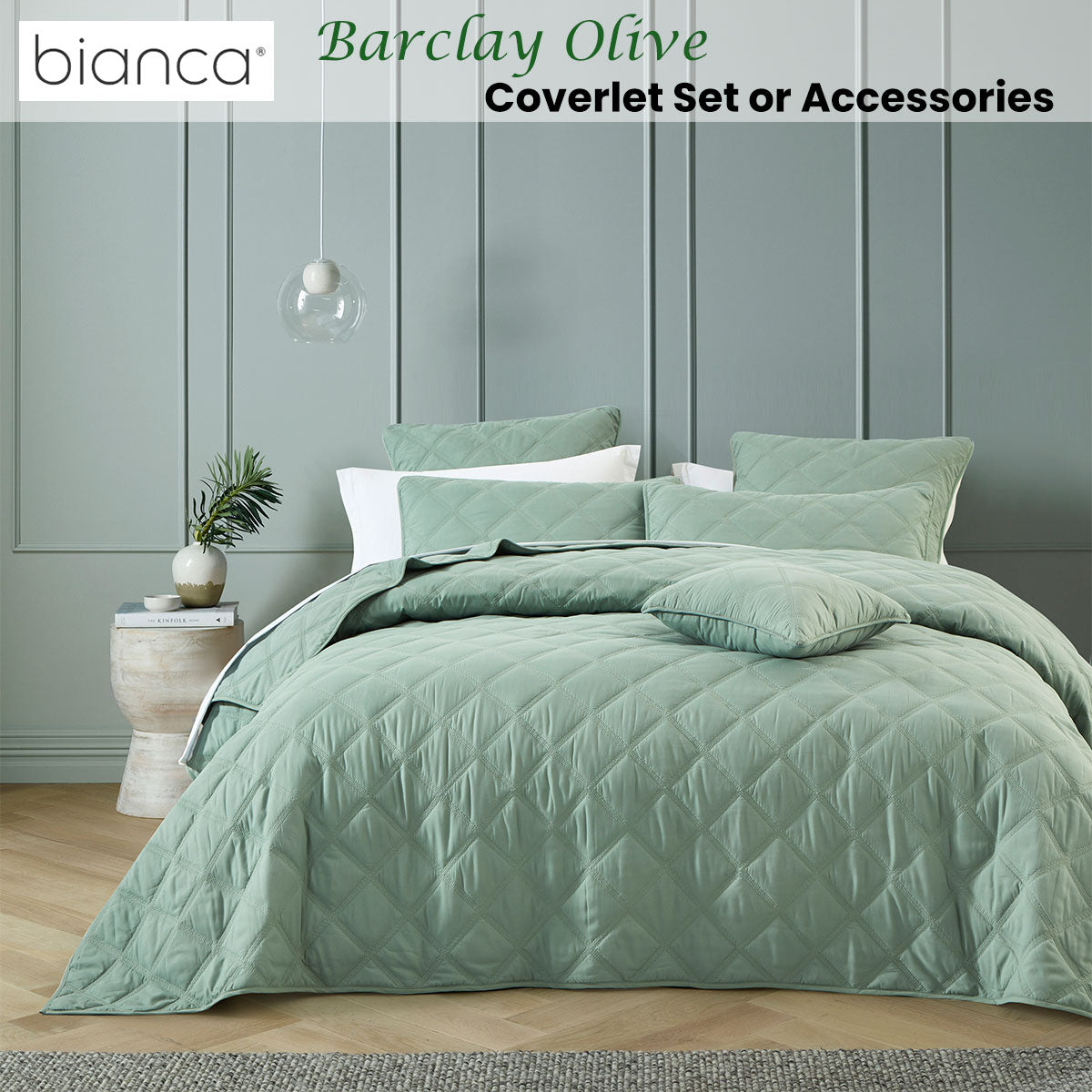 Barclay Olive Luxury Coverlet Set for Queen/King Beds