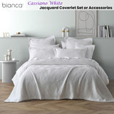 Bianca Cassiano White Polyester Jacquard Coverlet Set Super King - Front View