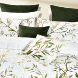 Bianca Corymbia White Floral Printed Quilted Polyester Coverlet Set Super King - Side View