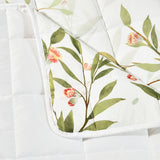 Bianca Corymbia White Floral Printed Quilted Polyester Coverlet Set Super King - 45-Degree Angle