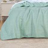 Bianca Cressida Sage Cotton Polyester Coverlet Set Queen/King - Top-Down View