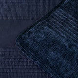 Bianca Cyrano Indigo Soft Velvet Polyester Quilted Coverlet Set Single/Double