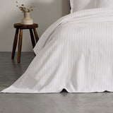 Evora Luxe White Cotton Jacquard Coverlet Set for Queen/King Beds - Side View
