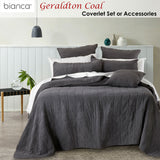 Geraldton Coal Lightweight Cotton Coverlet Set for Queen/King Beds - Front View