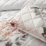 Bianca Giselle White Polyester Printed Floral Coverlet Set Super King - Top-Down View