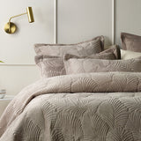 Kairo Taupe Luxury Velvet Coverlet Set - Super King Size - Side View