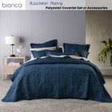 Bianca Kazimir Navy Polyester Coverlet Set Super King - Front View