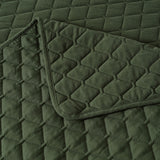 Bianca Lester Olive Velvet Diamond Polyester Coverlet Set Single/Double - Top-Down View