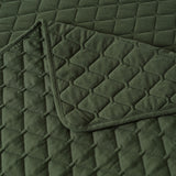 Bianca Lester Olive Velvet Diamond Polyester Coverlet Set Super King - Top-Down View