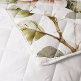 Bianca Rosalia White Floral Printed Quilted Polyester Coverlet Set Super King - 45-Degree Angle