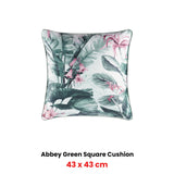 Bianca Abbey Green Square Filled Cushion 43 x 43cm - Front View