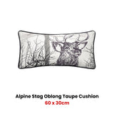 Bianca Alpine Stag Taupe Jacquard Oblong Filled Cushion - Front View