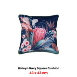 Bianca Balwyn Navy Square Filled Cushion 43 x 43cm - Front View