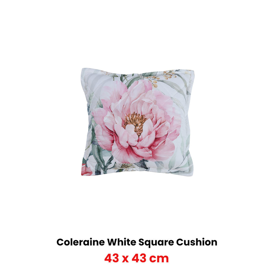 Bianca Coleraine White Coordinate Square Filled Cushion 43 x 43cm