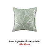 Bianca Eden Sage Coordinate Square Filled Cushion - Front View
