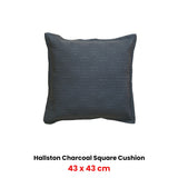 Bianca Hallston Charcoal Square Filled Cushion 43 x 43cm - Front View