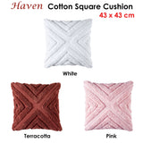 Geometric Bliss Terracotta Cotton Chenille Square Cushion