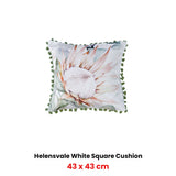Bianca Helensvale White Velvet Square Filled Cushion 43 x 43cm - Front View