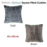 Bianca Hotham Faux Fur Square Cushion 43 x 43 cm in Warm Brown - Front View