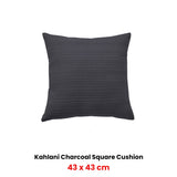 Bianca Kahlani Charcoal Waffle Square Filled Cushion 43 x 43cm - Front View