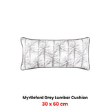 Bianca Myrtleford Grey Lumbar Oblong Filled Cushion 30 x 60cm - Front View
