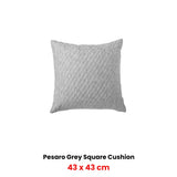 Bianca Pesaro Grey Marle Polyester Cotton Square Filled Cushion 43 x 43cm - Front View