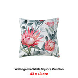 Bianca Wellingrove White Velvet Square Filled Cushion 43 x 43cm - Front View