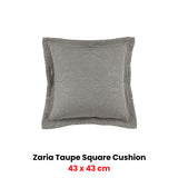 Bianca Zaria Taupe Square Filled Cushion 43 x 43cm - Front View