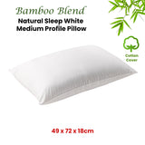 Bianca Natural Sleep White Bamboo Blend Medium Profile Pillow - Front View