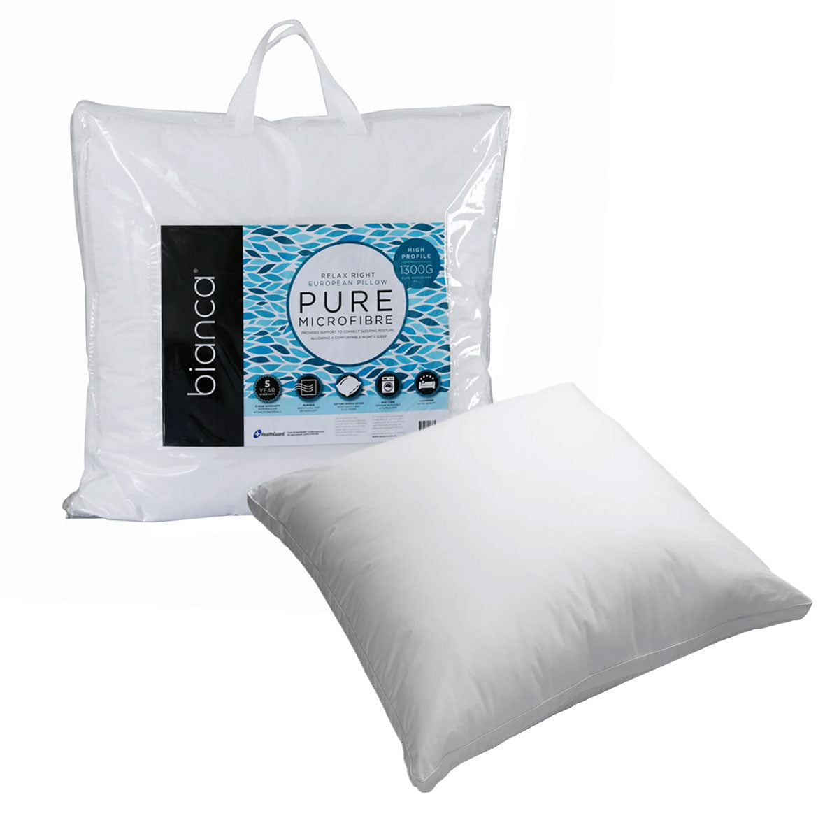 Bianca Luxurious 1300g Microfiber European Pillow - 65 x 65cm