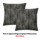 Bianca Pair of Alpine Stag Taupe European Pillowcases - Front View