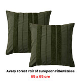 Bianca Pair of Avery Forest European Pillowcases 65 x 65cm - Front View