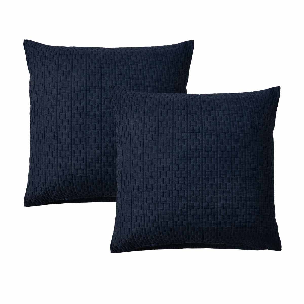 Bianca Pair of Burleigh Ink European Pillowcases 65 x 65cm