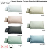 Bianca Pair of Heston Cotton Percale Standard Pillowcases Charcoal
