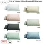 Bianca Pair of Heston Cotton Percale Standard Pillowcases Charcoal