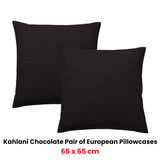Bianca Pair of Kahlani Chocolate European Pillowcases 65 x 65cm - Front View
