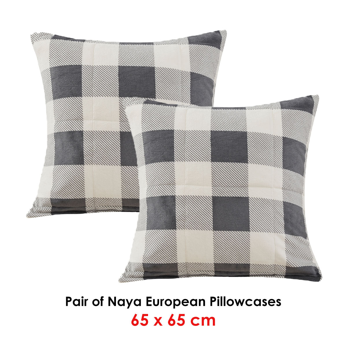 Naya Cozy Flannel European Pillowcase Set by Bianca